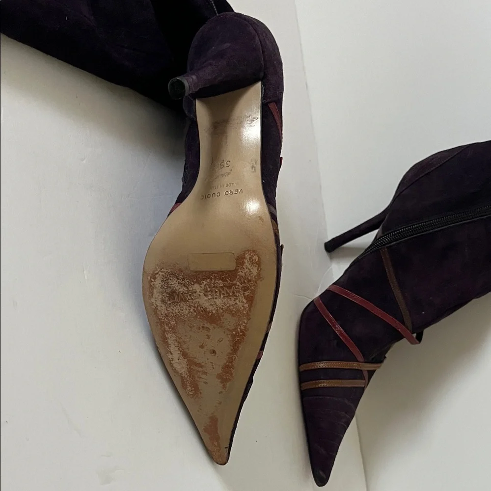 Vero Cuoio Dark Purple Heeled Boots - Picture 2 of 10
